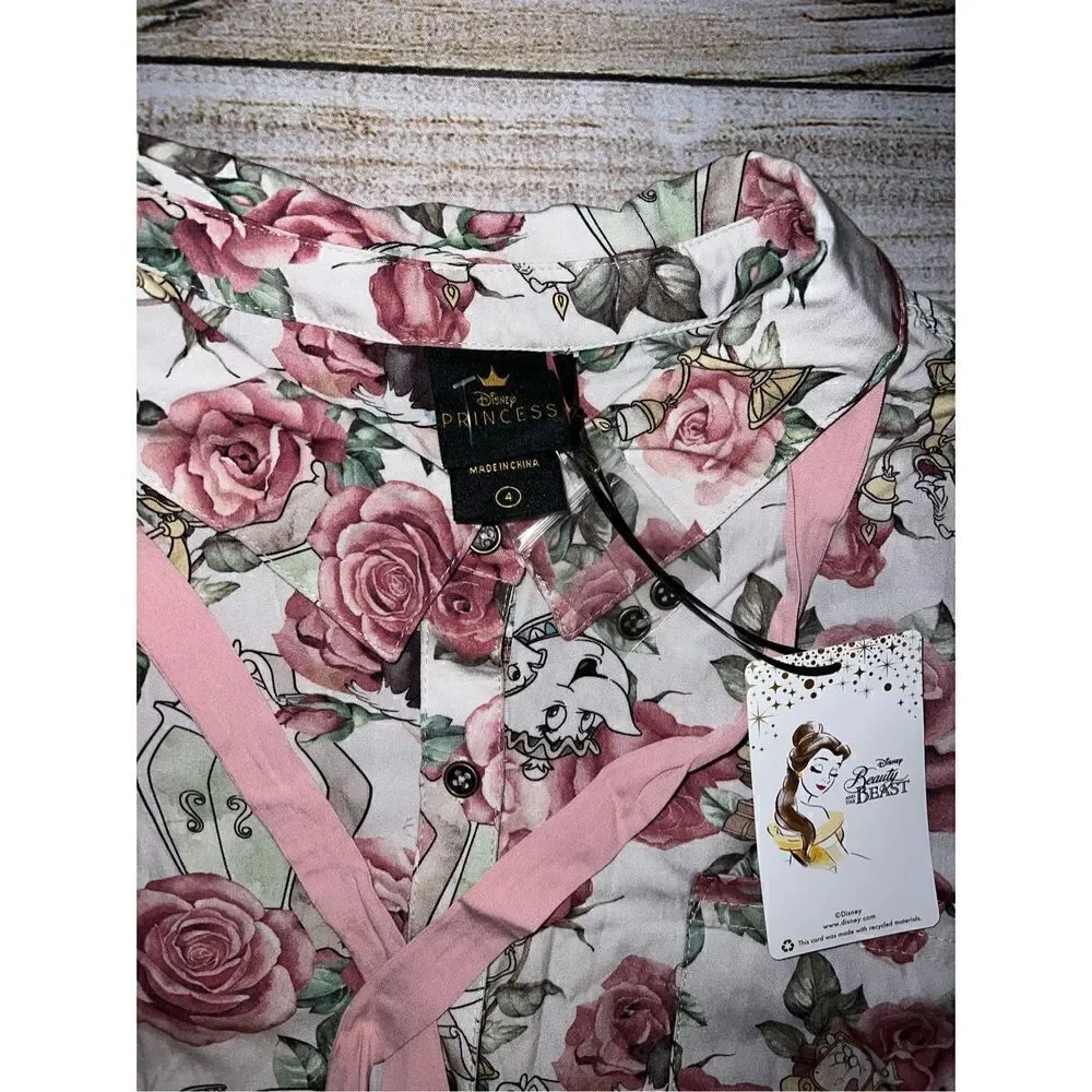 Disney Beauty & The Beast Rose Woven Button-Up Plus Size 4 - Picture 5 of 9
